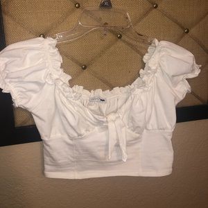 Boho White Crop Top